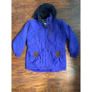 Vintage Edelweiss Ski Jacket Women's Purple Plaid Lined Snow Cold Snow Sz Me